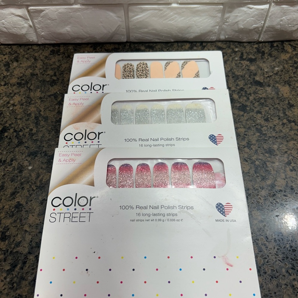 Color street nail polish strips set of 3 New